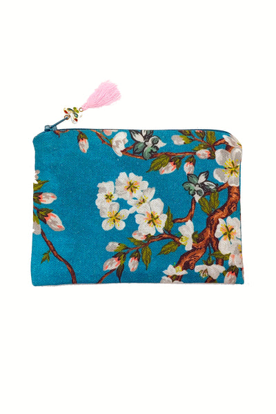 Trousse MOON Amandiers turquoise - Fleurs d'Ascenseurs