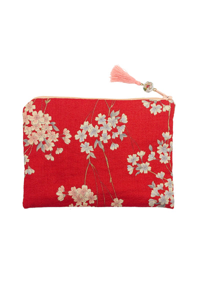 Trousse MOON Sakura rouge - Fleurs d'Ascenseurs