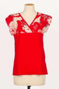 T-shirt NAOKO Bulle rouge - Fleurs d'Ascenseurs