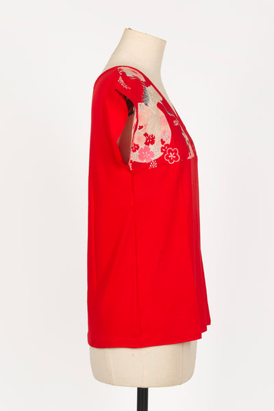 T-shirt NAOKO Bulle rouge - Fleurs d'Ascenseurs