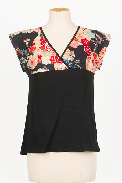 T-shirt NAOKO Bulle noire - Fleurs d'Ascenseurs