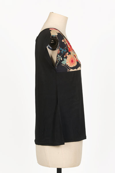 T-shirt NAOKO Bulle noire - Fleurs d'Ascenseurs