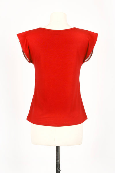 T-shirt NAOKO Nami Rouge Blanc - Fleurs d'Ascenseurs