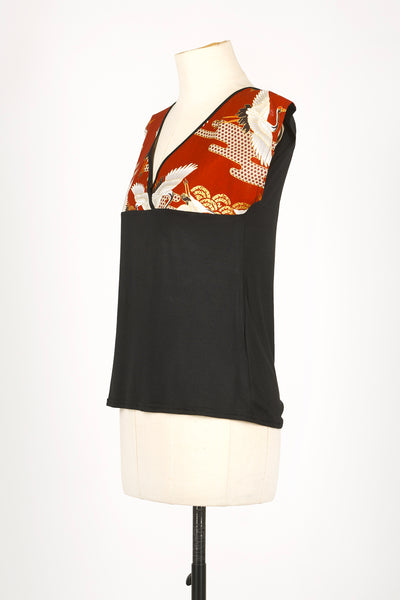 T-shirt NAOKO Kanage bordeaux - Fleurs d'Ascenseurs