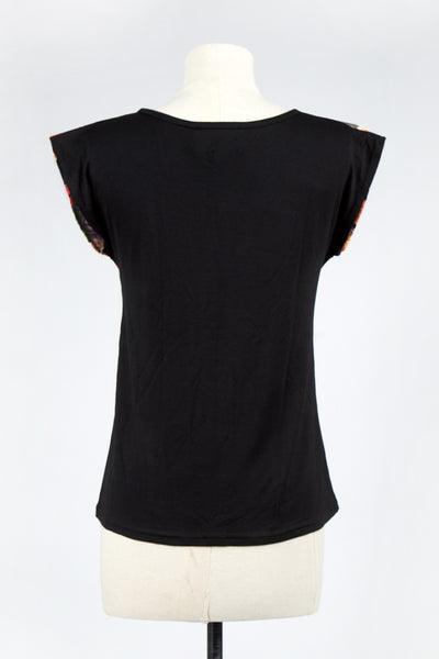 T-shirt NAOKO Kanage bordeaux - Fleurs d'Ascenseurs