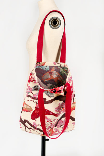 Sac totebag Carpes bordeaux - Fleurs d'Ascenseurs