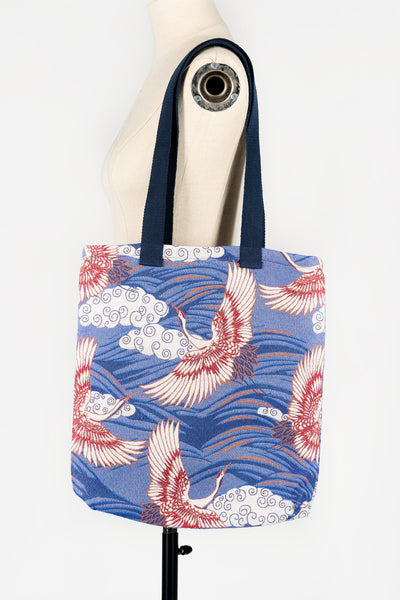 Sac totebag Grues et ciel bleu - Fleurs d'Ascenseurs