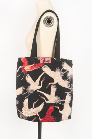 Sac totebag Grues noires - Fleurs d'Ascenseurs