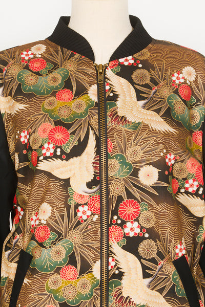 Veste bombers OTOKO Grues dans les pins - Fleurs d'Ascenseurs