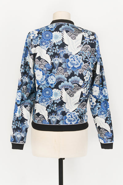 Veste bombers SHURI Grues argent - Fleurs d'Ascenseurs