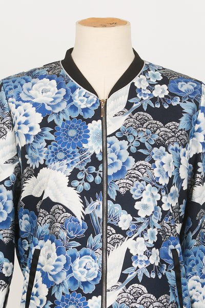 Veste bombers SHURI Grues argent - Fleurs d'Ascenseurs