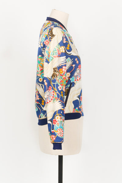 Veste bombers SHURI Temari bleu - Fleurs d'Ascenseurs