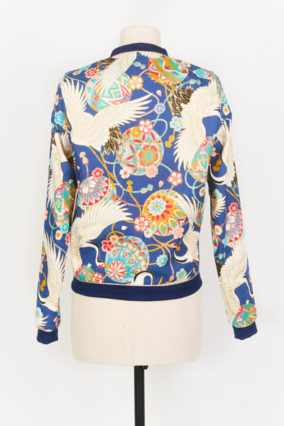 Veste bombers SHURI Temari bleu - Fleurs d'Ascenseurs