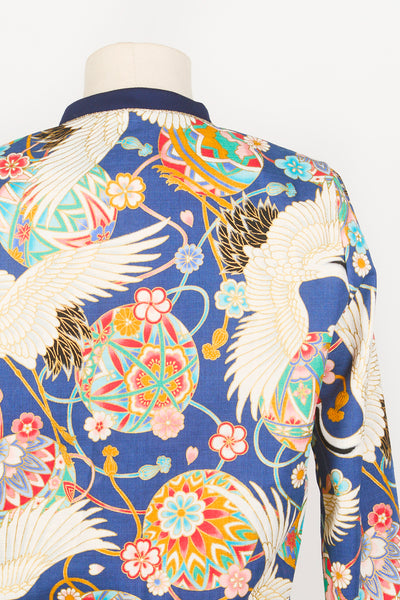 Veste bombers SHURI Temari bleu - Fleurs d'Ascenseurs