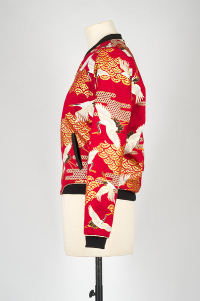 Veste bombers SHURI Kanage bordeaux - Fleurs d'Ascenseurs