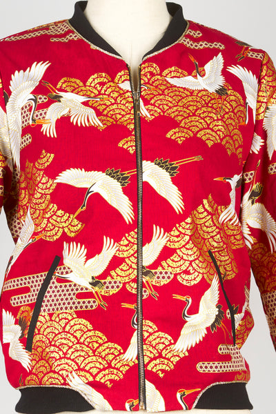 Veste bombers SHURI Kanage bordeaux - Fleurs d'Ascenseurs