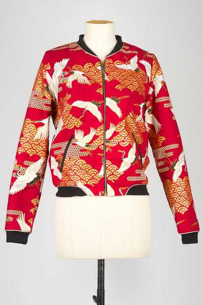 Veste bombers SHURI Kanage bordeaux - Fleurs d'Ascenseurs