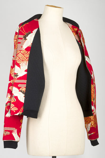 Veste bombers SHURI Kanage bordeaux - Fleurs d'Ascenseurs