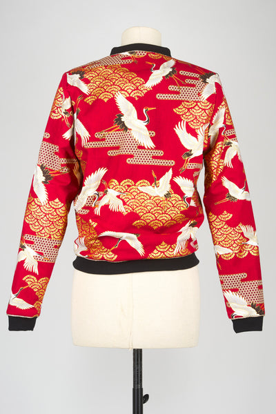 Veste bombers SHURI Kanage bordeaux - Fleurs d'Ascenseurs