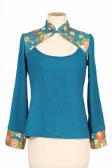 T-shirt à manches longues YANG Hanabi turquoise taille M dernière !